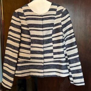 Pim + Larkin Striped Blazer in Navy and Cream